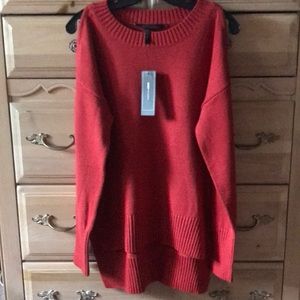 NWT | BCBGMaxazria | Cold Shoulder High Low Crewneck Sweater in Firewood Size S